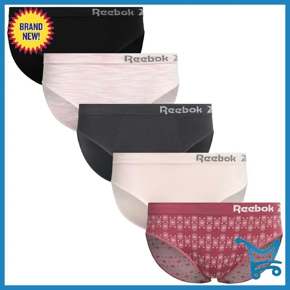 Seamless Tag-Free Bikini Panties 5-Pack Nylon Spandex Soft Stretch